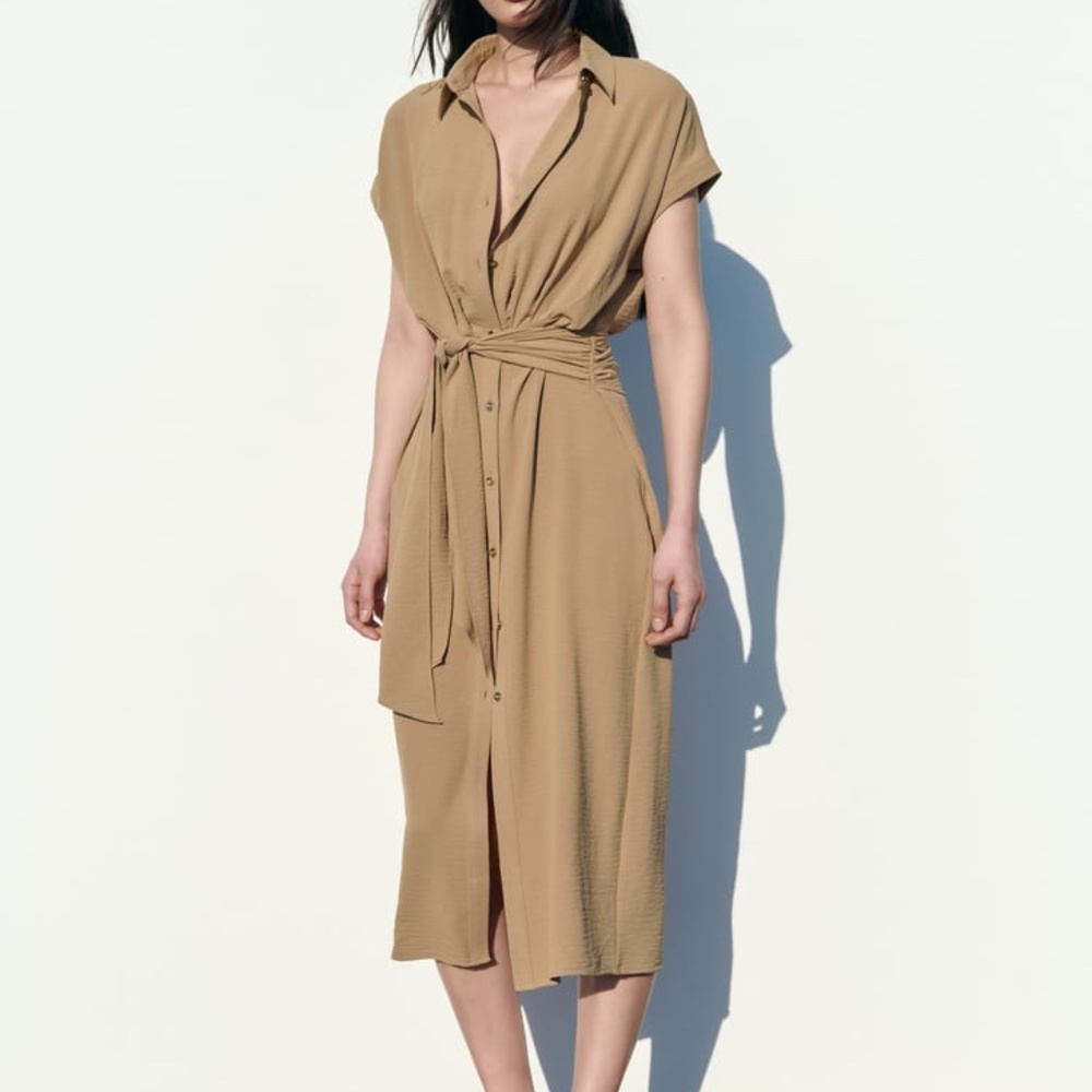 BELTED SHIRT-DRESS
